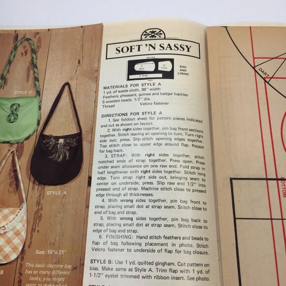 Craft Course Easy to Sew Bags & Totes Instructions 21 Original Styles Purse Book - Picture 8 of 12